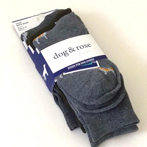 Dog & Rose, Men’s Socks, For Dog Lovers. Gift, Dad. Size 8-12 USA. - Picture 1 of 6